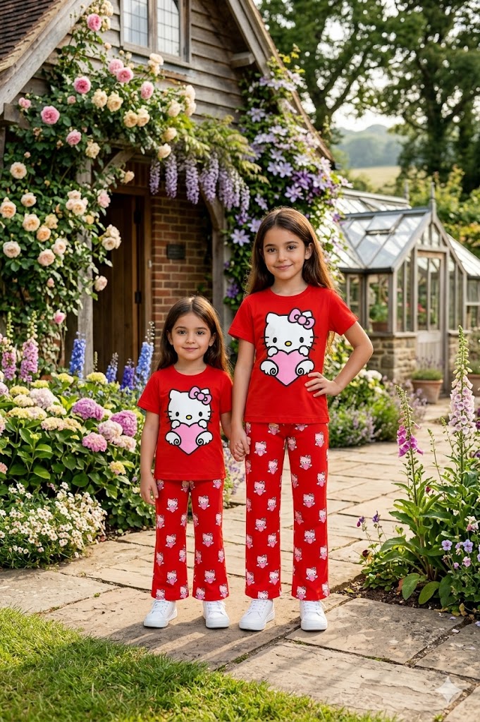 Premium Cotton T-shirt Set for Kids – 2 Pcs Combo-609 - Image 2