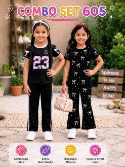 Premium Cotton T-shirt Set for Kids – 2 Pcs Combo- 605
