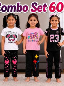 Premium Cotton T-shirt Set for Kids – 3 Pcs Combo-608