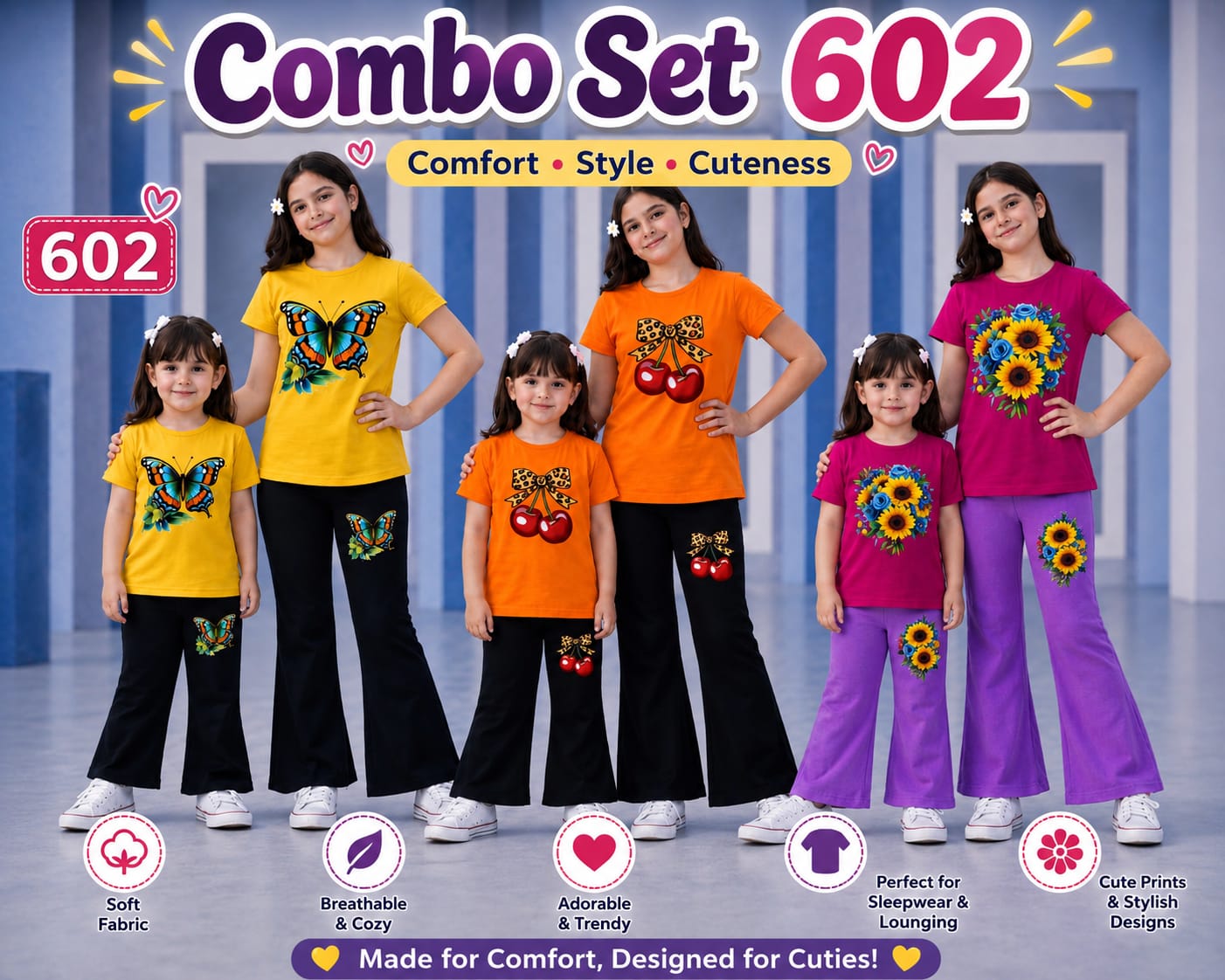 Premium Cotton T-shirt Set for Kids – 3 Pcs Combo-602