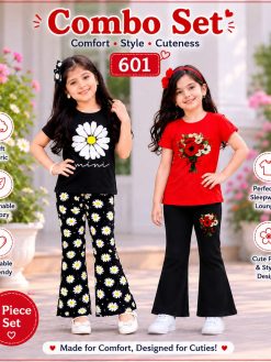 Premium Cotton T-shirt Set for Kids – 2 Pcs Combo- 601