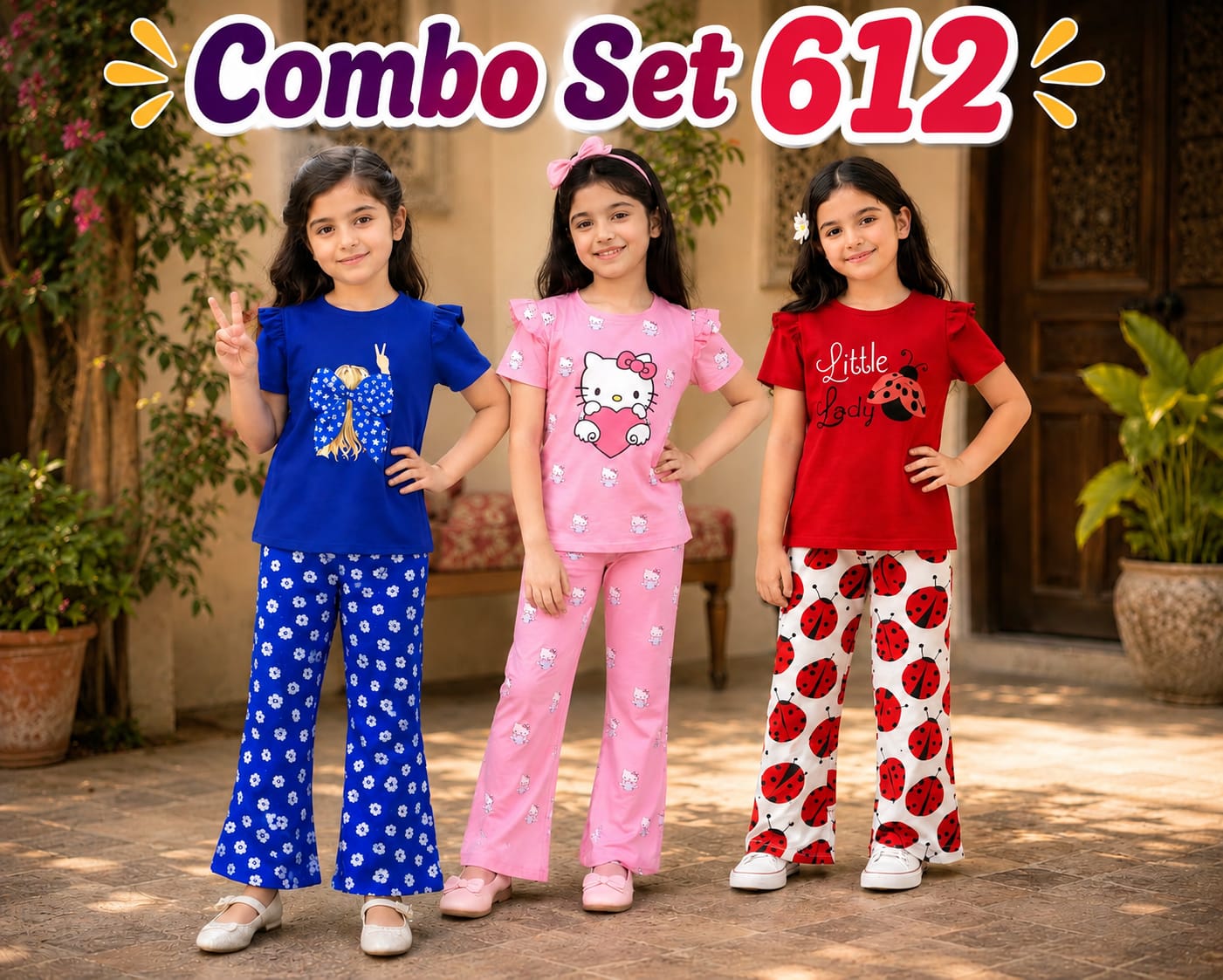 Premium Cotton T-shirt Set for Kids – 3 Pcs Combo-612