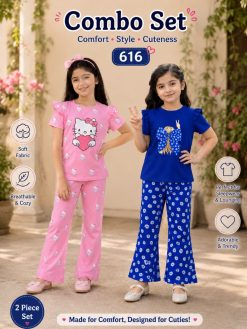 Premium Cotton T-shirt Set for Kids – 2 Pcs Combo-616