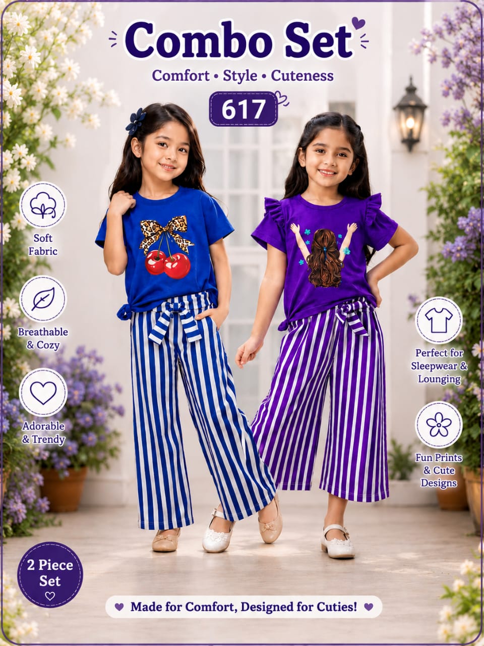 Premium Cotton T-shirt Set for Kids – 2 Pcs Combo-617