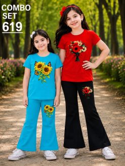 Premium Cotton T-shirt Set for Kids – 2 Pcs Combo-619