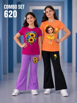 Premium Cotton T-shirt Set for Kids – 2 Pcs Combo-620
