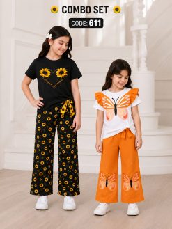 Premium Cotton T-shirt Set for Kids – 2 Pcs Combo-611