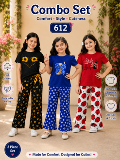 Premium Cotton T-shirt Set for Kids – 3 Pcs Combo-612